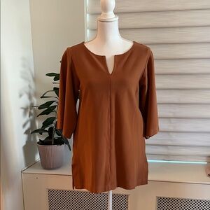 Meg Camel Brown Tunic Top and Pant Set, Size M